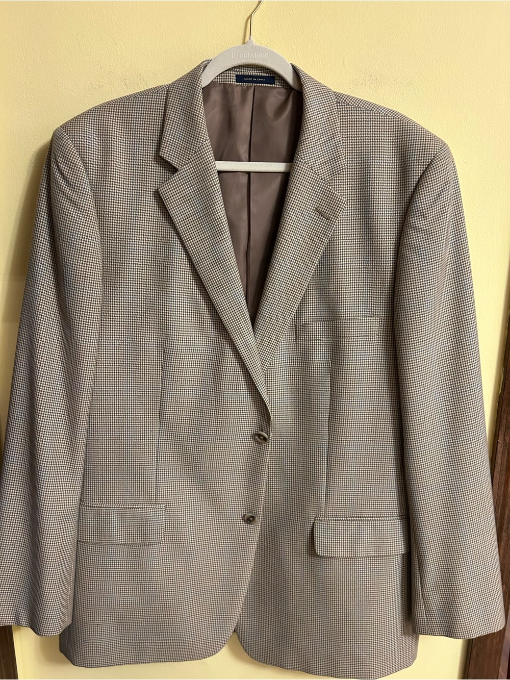Club Room Men's Taupe Houndstooth Sport Coat